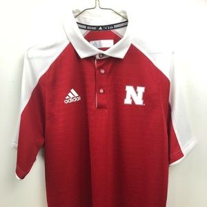 Nebraska Huskers Adidas Polo Shirt Size Medium